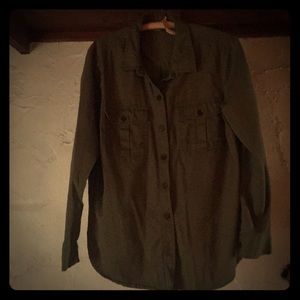 Army green button up